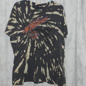 Reverse tie dye harley davidson graphic t-shirt